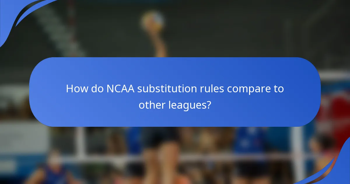 Kako se pravila zamjene NCAA uspoređuju s drugim ligama?
