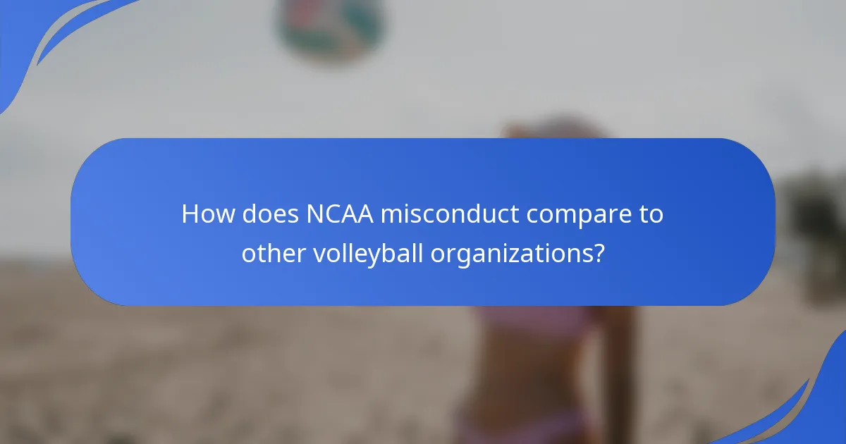 Kako se pravila o neprihvatljivom ponašanju NCAA uspoređuju s drugim odbojkaškim organizacijama?