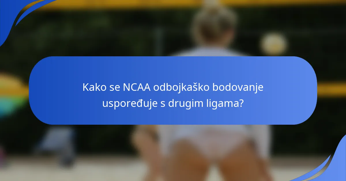 Kako se NCAA odbojkaško bodovanje uspoređuje s drugim ligama?