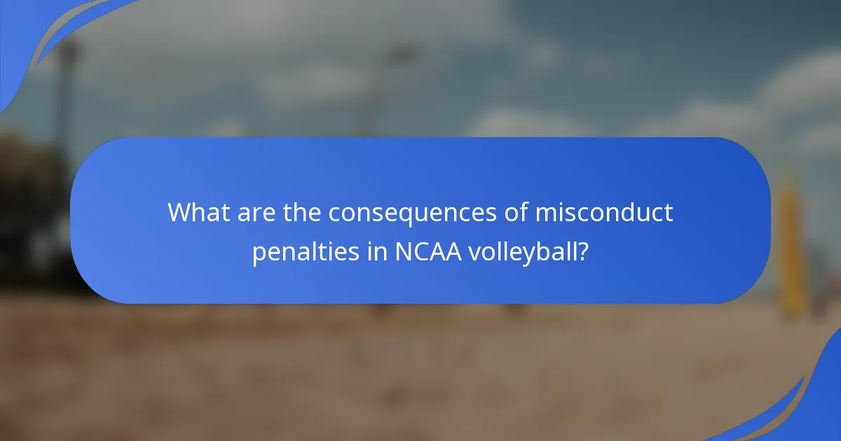 Koje su posljedice kazni za neprikladno ponašanje u NCAA odbojci?