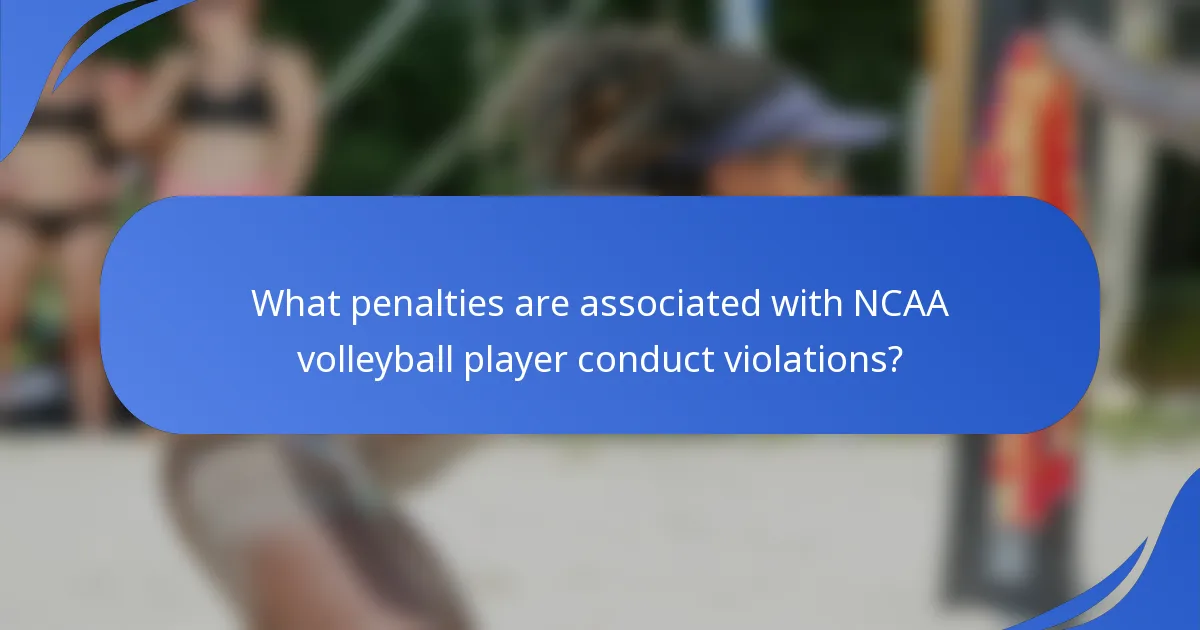 Koje su kazne povezane s prekršajima ponašanja odbojkaša NCAA?